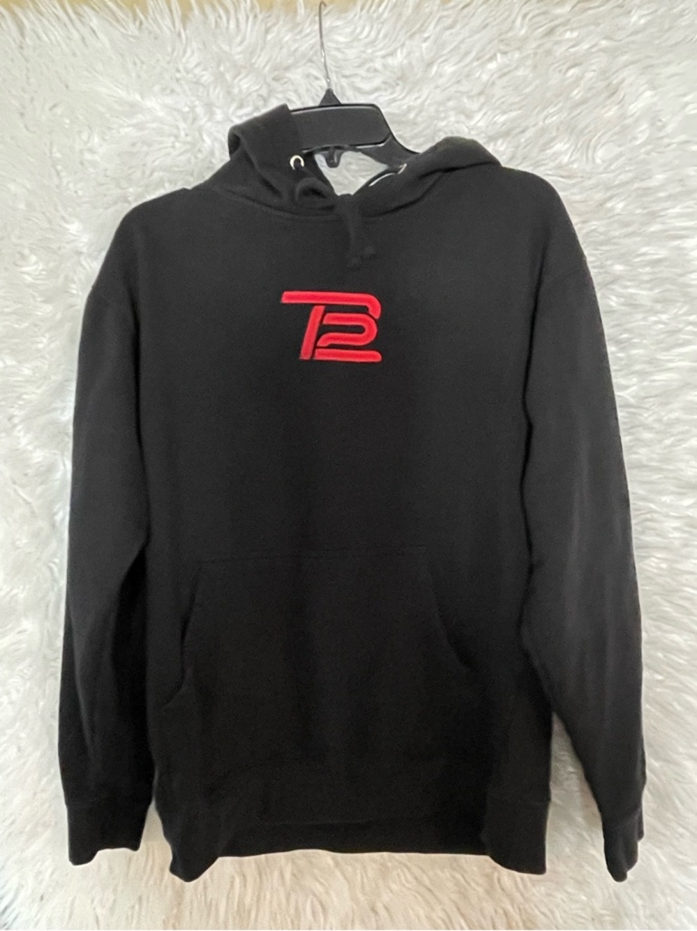 TB12 Tom Brady Men’s Black Hoodie With Embroidered Logo. Size Medium